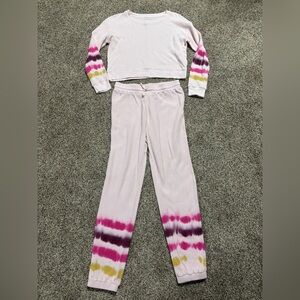 Sundown by Splendid Pink Thermal Tie-dye pajama set. Women’s small. Jogger set.
